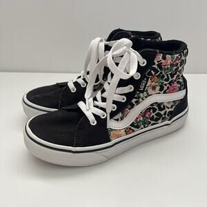 VANS Filmore High Top Leopard Animal Floral Print Black Girl Sneaker Missy 2